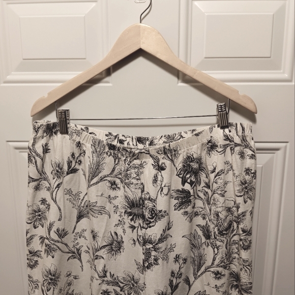 Hot Cotton Marc Wear| 100% Linen Floral Print Pants Summer Sz 2X Wide Leg - Picture 2 of 9